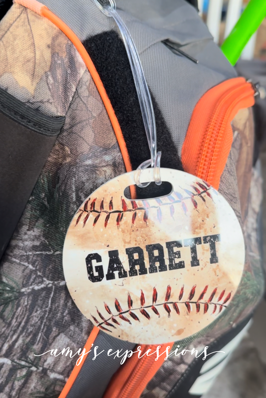 Baseball bag tag
